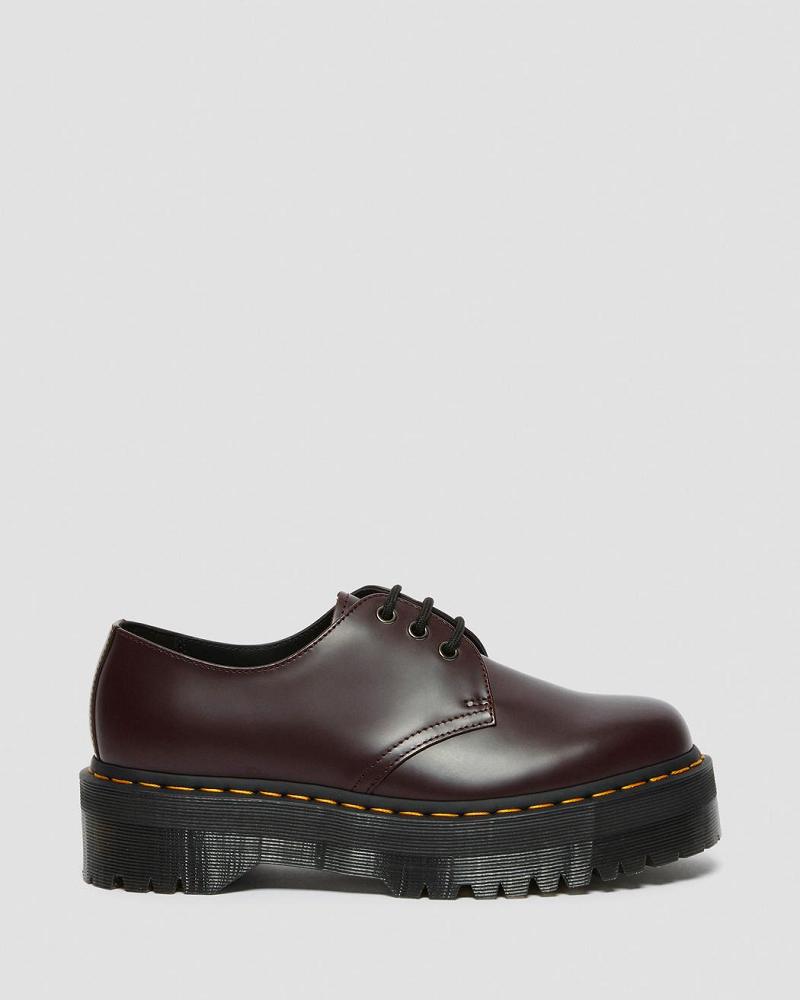 Men's Dr Martens 1461 Smooth Leather Platform Shoes Burgundy | AU 622GSO